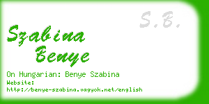 szabina benye business card